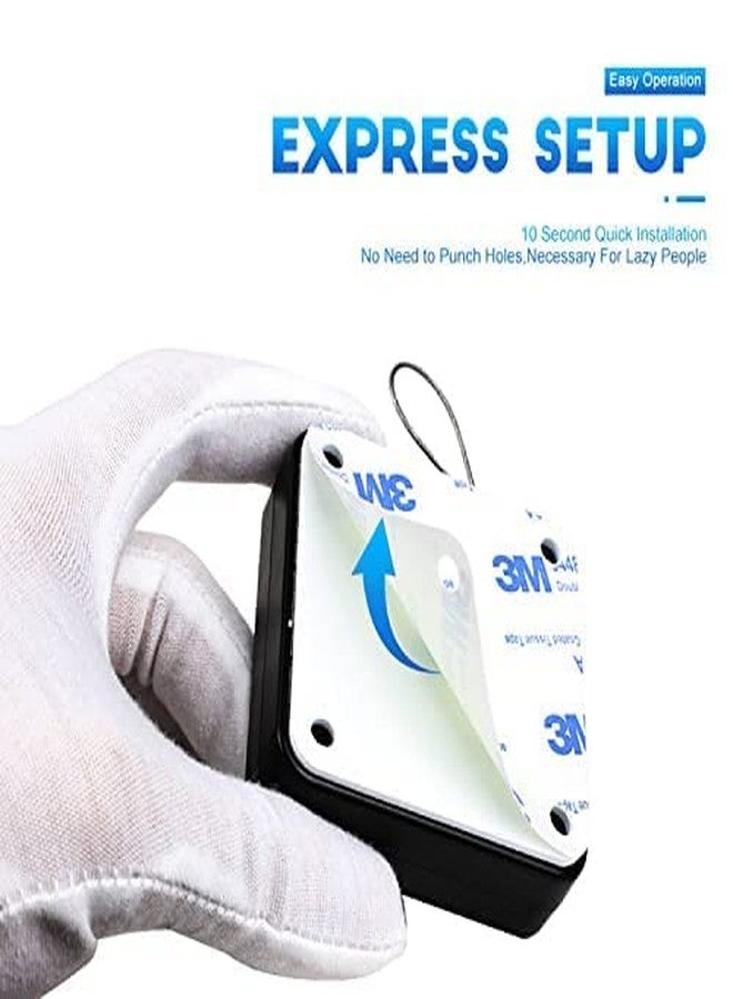 Hyndrix Punch-Free Automatic Sensor Door Closer, Multifunctional, Residential/Commercial Auto Door Closer with Steel Drawstring, Automatic Closer for Bedroom/Room/Storm (1 Pack Black) - Image 3